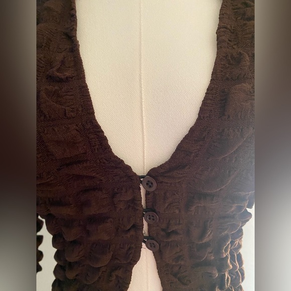 Motel Rocks Brown Textured Bubble Knit Button-Up Top – XS ✨ never worn - Picture 3 of 9